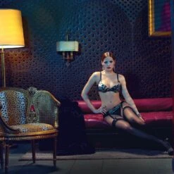 Leopard Seiden-String GEORGIA Von Escora -MAISON LEJABY Verkaufsgeschäft seide bh strapsguertel leopard georgia escora