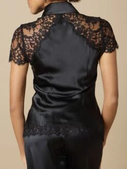 100% Seide Bluse FIONA Schwarz Von Marjolaine -MAISON LEJABY Verkaufsgeschäft seide bluse fiona 3fio4102 schwarz marjolaine