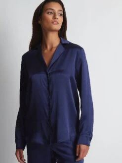 100% Seide Bluse TOI MON AMOUR Klassische Farben Von Aubade -MAISON LEJABY Verkaufsgeschäft seide bluse qs44 dunkelblau 3 toi mon amour aubade 6 1