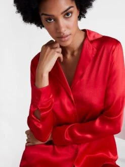 100% Seide Bluse TOI MON AMOUR Uni Farben Von Aubade -MAISON LEJABY Verkaufsgeschäft seide bluse qs44 rot 6 toi mon amour aubade 6 1 1