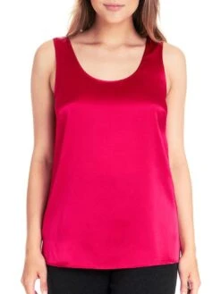 Seide Camisole Top SEDUZIONE DI SETA Einfarbig Gattina -MAISON LEJABY Verkaufsgeschäft seide camisole top 381486 himbeer rot flamingo seduzione di seta gattina 1 1 1