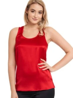 Seide Camisole Top SEDUZIONE DI SETA Einfarbig Gattina -MAISON LEJABY Verkaufsgeschäft seide camisole top 381486 leuchtend rot seduzione di seta gattina 2 1 1 1 1