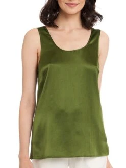 Seide Camisole Top SEDUZIONE DI SETA Einfarbig Gattina -MAISON LEJABY Verkaufsgeschäft seide camisole top 381486 moosgruen seduzione di seta gattina 1 1 1