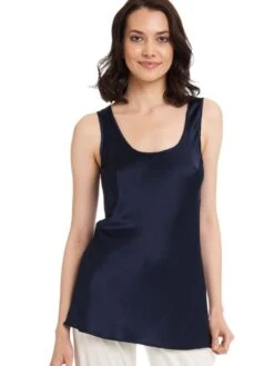 Seide Camisole Top SEDUZIONE DI SETA Uni Von Gattina -MAISON LEJABY Verkaufsgeschäft seide camisole top 381486 navy dunkelblau seduzione di seta gattina 1 1