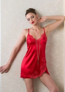 Seta Superior Seiden-Negligé SPLENDIDA Edel Cotton Club -MAISON LEJABY Verkaufsgeschäft seide dessous splendida rot neglige seide cotton club seta superior cotton club 2 1 1 1 1