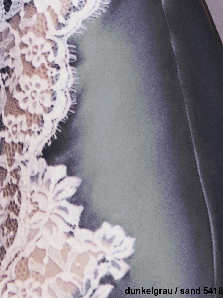 100% Seide Neglige FLAVIA Kurz Mit Caudry Spitze Von Marjolaine 7 100% Seide Neglige FLAVIA Kurz Mit Caudry Spitze Von Marjolaine - Image 5