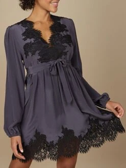 100% Crepe-Seide Blusenkleid INDISCRETE Dunkelgrau Von Marjolaine 10 100% Crepe-Seide Blusenkleid INDISCRETE Dunkelgrau Von Marjolaine -MAISON LEJABY Verkaufsgeschäft seide georgette kleid indiscrete 3ind0501 graphit schwarz marjolaine 3