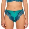 Seide Hoher Slip ADRIANA Von Millesia -MAISON LEJABY Verkaufsgeschäft seide hoher slip adriana m1385 tuerkis blau millesia lingerie 1