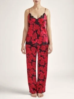 100% Seide Hose TOI MON AMOUR Rot-schwarz Von Aubade -MAISON LEJABY Verkaufsgeschäft seide hose qs60 1 opera rot schwarz 4 toi moi amour aubade