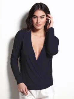 Pullover CASHMERE SILK Von Luna Di Seta -MAISON LEJABY Verkaufsgeschäft seide kaschmir pullover dunkelblau l6h2106 luna di seta 1