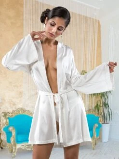 Seta Superior Seide Kimono INTREPIDO Von Cotton Club -MAISON LEJABY Verkaufsgeschäft seide kimono intrepido champagner seta superior cotton club 1