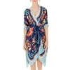 100% Seide Kimono MEDITERRANEAN GARDENS Blau-bunt Von Luna Di Seta -MAISON LEJABY Verkaufsgeschäft seide kimono mediterranean gardens vlst60639 blau bunt luna di seta 2