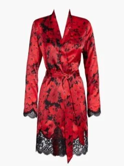 100% Seide Kimono TOI MON AMOUR Mit Print Von Aubade -MAISON LEJABY Verkaufsgeschäft seide kimono qs65 1 opera rot schwarz 1 toi moi amour aubade 2