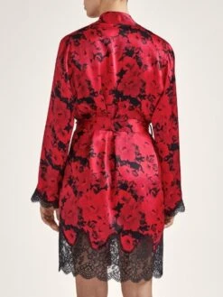 100% Seide Kimono TOI MON AMOUR Mit Print Von Aubade -MAISON LEJABY Verkaufsgeschäft seide kimono qs65 1 opera rot schwarz 3 toi moi amour aubade 2