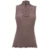 Merinowolle-Seide Stehkragen TOP Mit Spitze Von Artimaglia -MAISON LEJABY Verkaufsgeschäft seide merino shirt top 7031 69405 visone artimaglia
