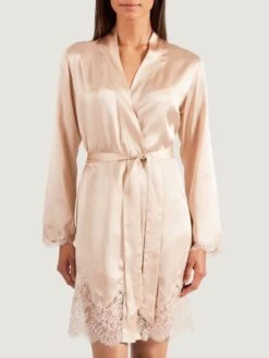 100% Seide Kimono SOIE D´AMOUR Exquisit Aubade -MAISON LEJABY Verkaufsgeschäft seide morgenmantel ms65 goldsand 4 soie d amour aubade 1 1
