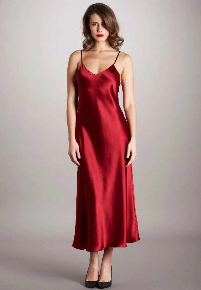 100% Seide Nachtkleid Lang DORINE Von Vivis 5 100% Seide Nachtkleid Lang DORINE Von Vivis - Image 3