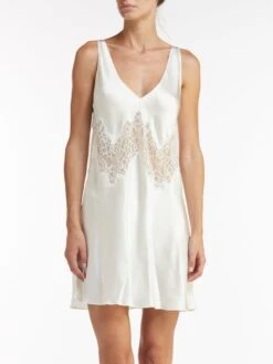 100% Seide Negligee CICLAMINO Von Vivis -MAISON LEJABY Verkaufsgeschäft seide neglige ciclamino weiss vivis 2 1