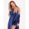 Seide Neglige GOLDEN FLOWERS Dunkelblau Von Chiara Fiorini -MAISON LEJABY Verkaufsgeschäft seide neglige kurz dunkelblau g0600 chiara fiorini
