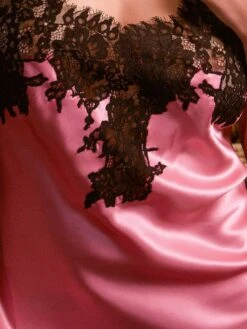 Seide Mini Combinette LYLOU Rosa-schwarz Von Marjolaine 9 Seide Mini Combinette LYLOU Rosa-schwarz Von Marjolaine -MAISON LEJABY Verkaufsgeschäft seide neglige lylou 3lyl0301 pink marjolaine 2