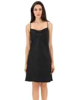 Seidennachthemd / Kleid STRASS Schwarz Von Luna Di Seta -MAISON LEJABY Verkaufsgeschäft seide neglige strass vlst60682 0031 schwarz luna di seta 3