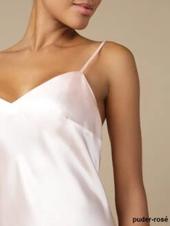 Seidentop 100% Seide ODON Von Marjolaine - Viele Farben -MAISON LEJABY Verkaufsgeschäft seide puder rose oda odon odana soie unie marjolaine 2 1