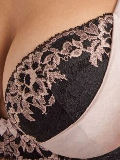 Seide Push-Up BH FEMME GLAMOUR Altrosa-schwarz Von Aubade -MAISON LEJABY Verkaufsgeschäft seide push up bh md18 altrosa 1 femme glamour aubade 5