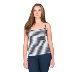 Seide-Baumwolle Spaghetti-Top ARONA Von Gattina -MAISON LEJABY Verkaufsgeschäft seide ringel top arona marine blau 81204 gattina 2