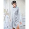 Seta Superior Seide Sleepshirt PODEROSA Cotton Club -MAISON LEJABY Verkaufsgeschäft seide sleepshirt poderosa seta superior cotton club silber 1