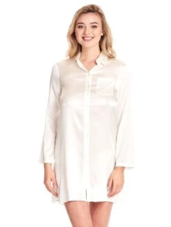 Seide Sleepshirt SEDUZIONE DI SETA Uni Von Gattina -MAISON LEJABY Verkaufsgeschäft seide sleepshirt seduzione di seta 381453 weiss gattina 2