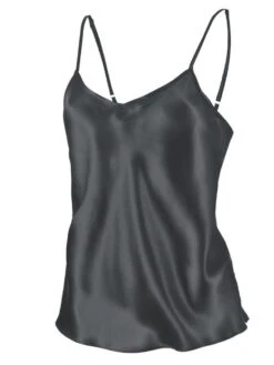 Seidentop SETA No. 6 Von Chiara Fiorini -MAISON LEJABY Verkaufsgeschäft seide spaghetti top gc184 anthrazit chiara fiorini