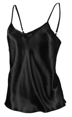 Seidentop SETA No. 6 Von Chiara Fiorini -MAISON LEJABY Verkaufsgeschäft seide spaghetti top gc184 schwarz chiara fiorini