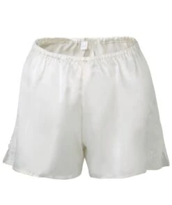 100% Seide Shorts SATIN + LACE Von Eva B. Bitzer -MAISON LEJABY Verkaufsgeschäft seide spitze shorts 29314445 weiss eva b bitzer 2 1