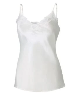 100% Seidentop SATIN + LACE Kurz Von Eva B. Bitzer -MAISON LEJABY Verkaufsgeschäft seide spitze top 29314413 weiss eva b bitzer 2
