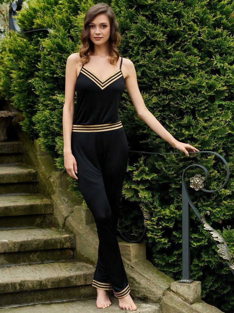 Wirkseide Top TESSA Schwarz-gold Von Gattina 5 Wirkseide Top TESSA Schwarz-gold Von Gattina – Bild 3