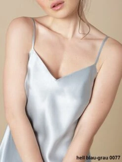 Seidentop 100% Seide ODON Von Marjolaine - Viele Farben -MAISON LEJABY Verkaufsgeschäft seide top soie oda hell blau grau marjolaine 2 3 1