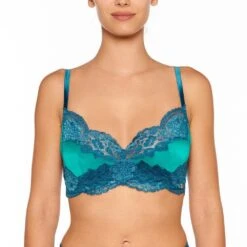 Seide Triangel BH ADRIANA Von Millesia -MAISON LEJABY Verkaufsgeschäft seide triangel bh adriana m1325 tuerkis blau millesia lingerie 2 1