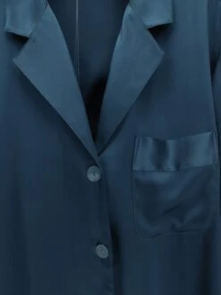 100% Seide Schlafanzug CLASSICO Von Luna Di Seta -MAISON LEJABY Verkaufsgeschäft seidenpyjama damen vlst08007 ocean petrol luna di seta 2 1 1