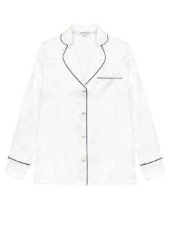 100% Seide Schlafanzug Elisabetha MOONLIGHT WHITE Von Radice -MAISON LEJABY Verkaufsgeschäft seidenpyjama elisabetha moonlight white radice 5
