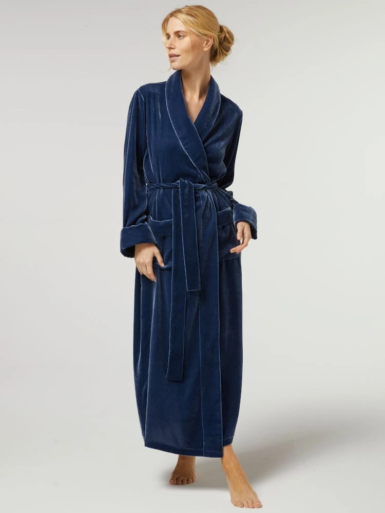 Seide-Viscose Samt Morgenmantel Lang DANIELA Von Vivis 7 Seide-Viscose Samt Morgenmantel Lang DANIELA Von Vivis - Image 5