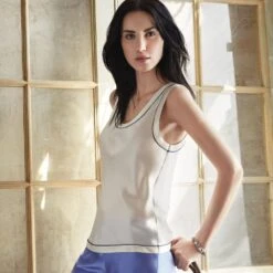 Seiden- Camisole COLOR SILK Von Luna Di Seta -MAISON LEJABY Verkaufsgeschäft seidentop 650105 color silk champagner marine luna di seta hq 1