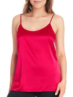 Seidentop SEDUZIONE DI SETA Von Gattina Uni -MAISON LEJABY Verkaufsgeschäft seidentop himbeer rot 381480 seduzione di seta gattina 1