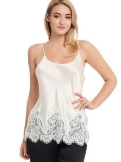 Seidentop MAILIN Mit Spitze Von Gattina -MAISON LEJABY Verkaufsgeschäft seidentop mailin champagner 393380 gattina