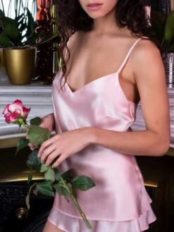 Seidentop 100% Seide ODON Elegant Von Marjolaine -MAISON LEJABY Verkaufsgeschäft seidentop odon rosenquarz marjolaine 2 1 1