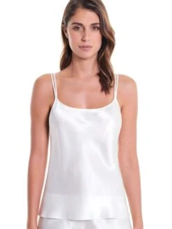 100% Seide Trägertop CLASSICO No. 2 Von Luna Di Seta -MAISON LEJABY Verkaufsgeschäft seidentop rundhals vlst08010 elfenbein weiss luna di seta