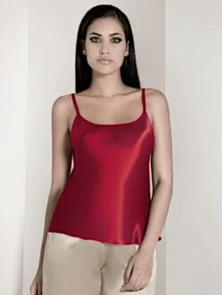 100% Seide Trägertop CLASSICO No. 2 Von Luna Di Seta -MAISON LEJABY Verkaufsgeschäft seidentop rundhals vlst08010 rubin rot luna di seta 5 3