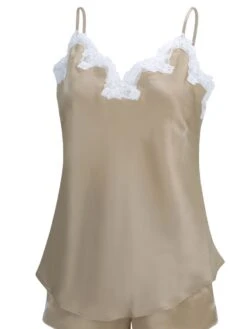 100% Seidentop SATIN + LACE Kurz Von Eva B. Bitzer -MAISON LEJABY Verkaufsgeschäft seidentop satin lace 29314413 skin weiss bitzer