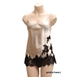 Seidentop STARSHINE Schwarz Oder Gold Spitze Von Gattina -MAISON LEJABY Verkaufsgeschäft seidentop star shine gold schwarz gattina dessous f 5