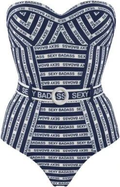 Badeanzug SEXY BADASS Blau-weiss Von Marlies Dekkers -MAISON LEJABY Verkaufsgeschäft sexy badass badeanzug blau weiss 35024 b 2 marlies dekkers 3