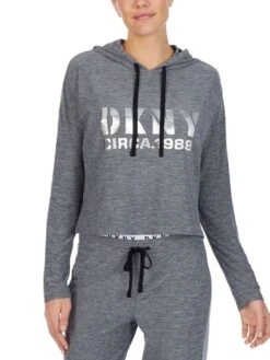 Kurz-Hoodie THE WARM UP Von DKNY Sleepwear -MAISON LEJABY Verkaufsgeschäft shirt 07 yi2022401 036 dark grey 0112 dkny 1